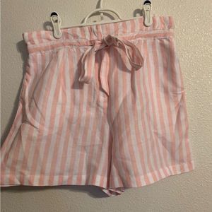 Cynthia Rowley Medium Pink and White Striped Shorts
